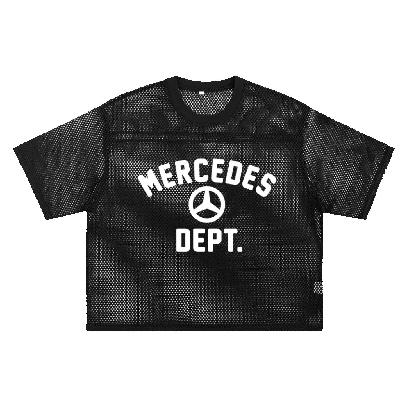 MB Dept. Mesh Tee in Black sold by Petals and Peacocks