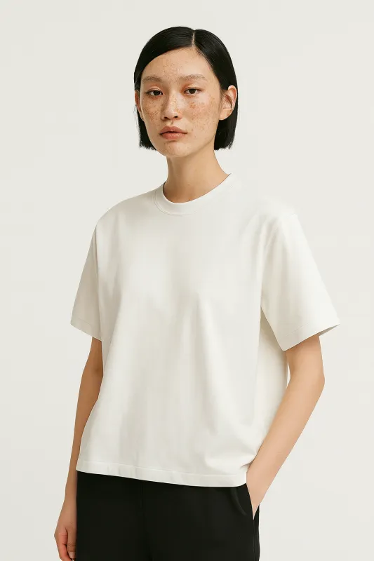 CORE: Enzyme Treated Tee in White sold by Petals and Peacocks