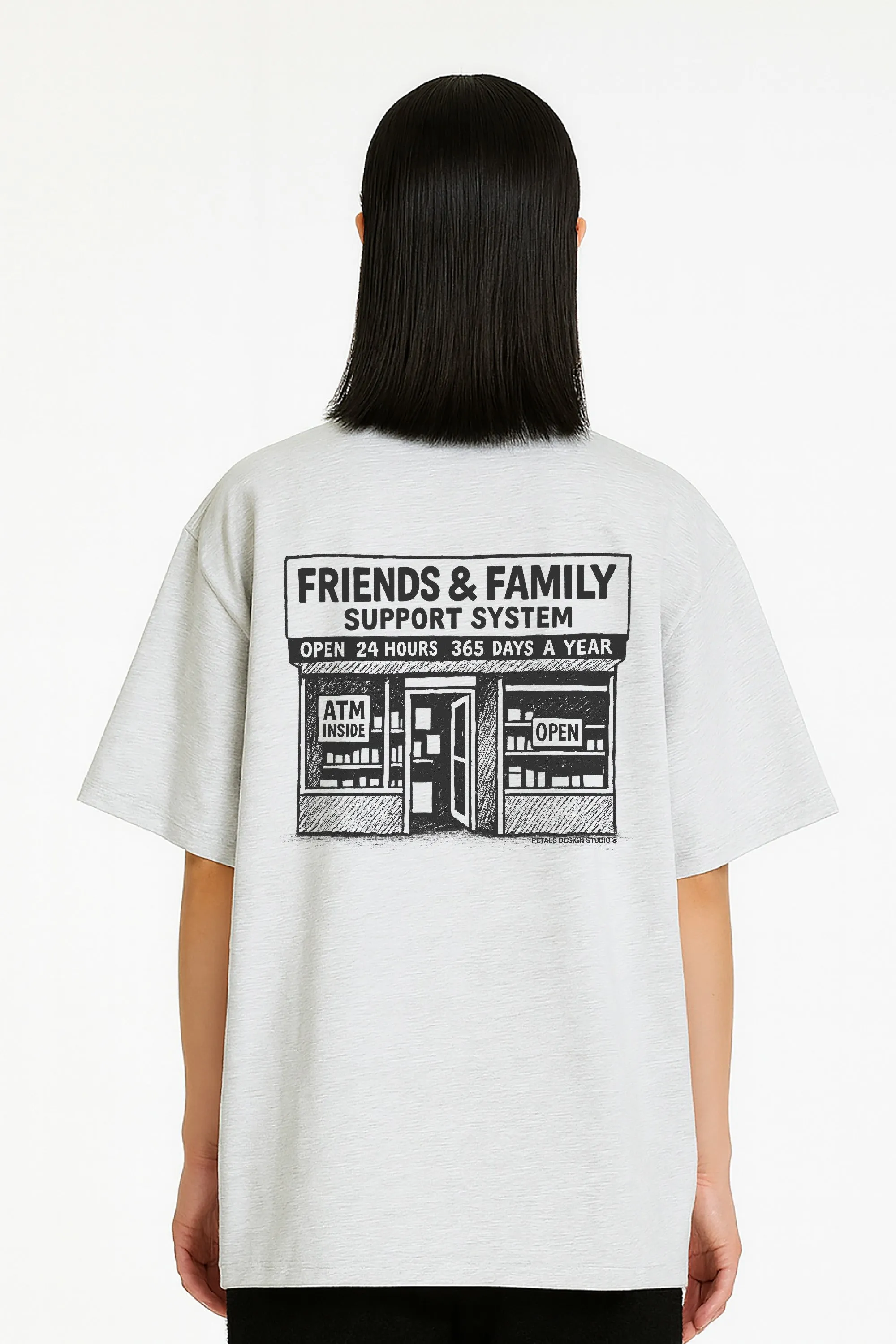 F&F Shop Tee in Ash Grey sold by Petals and Peacocks product image thumbnail 2