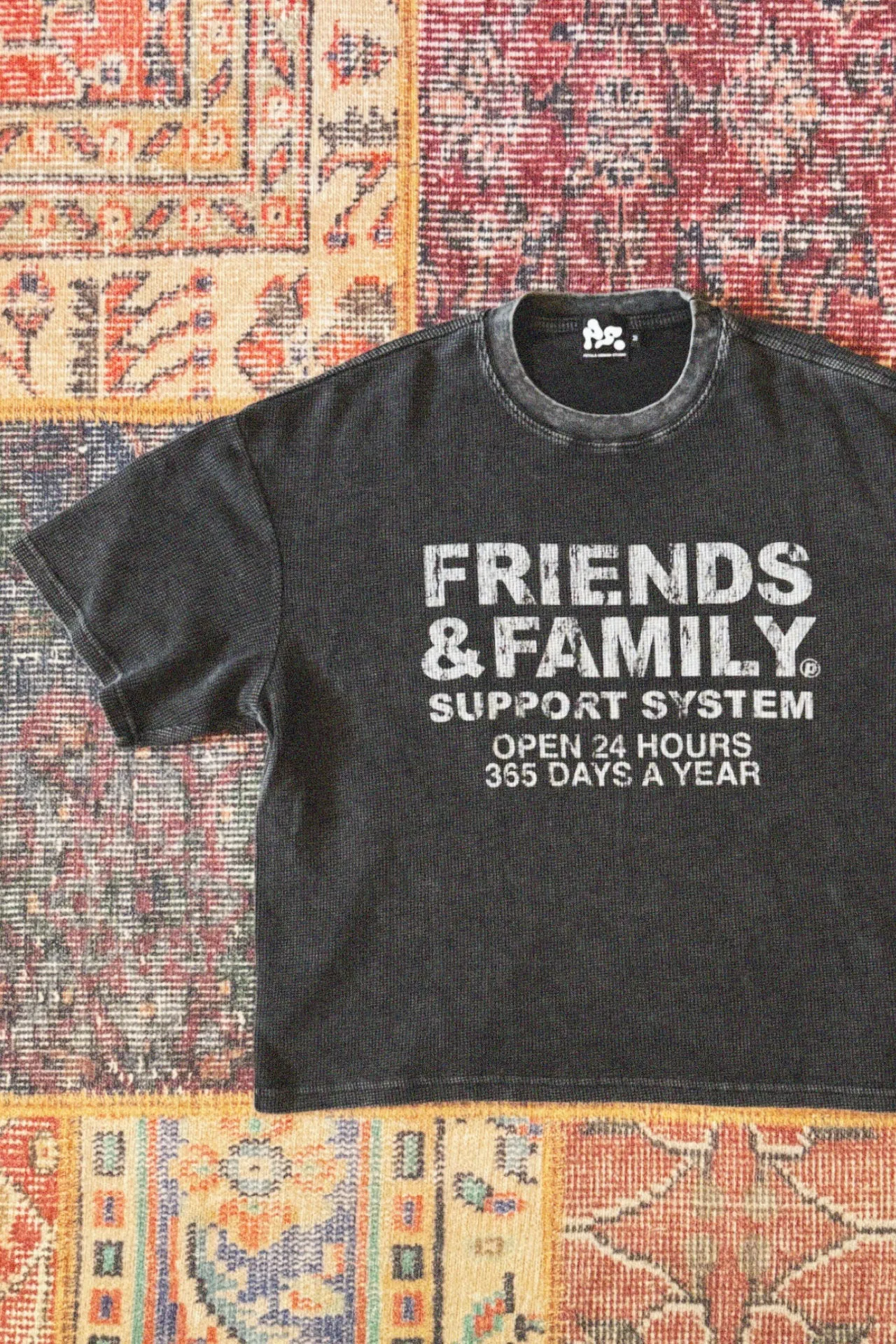 F&F Waffle Tee in Vintage Black sold by Petals and Peacocks product image thumbnail 3