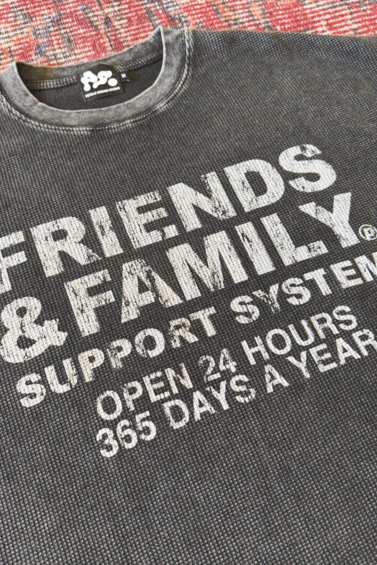 F&F Waffle Tee in Vintage Black sold by Petals and Peacocks product image thumbnail 4