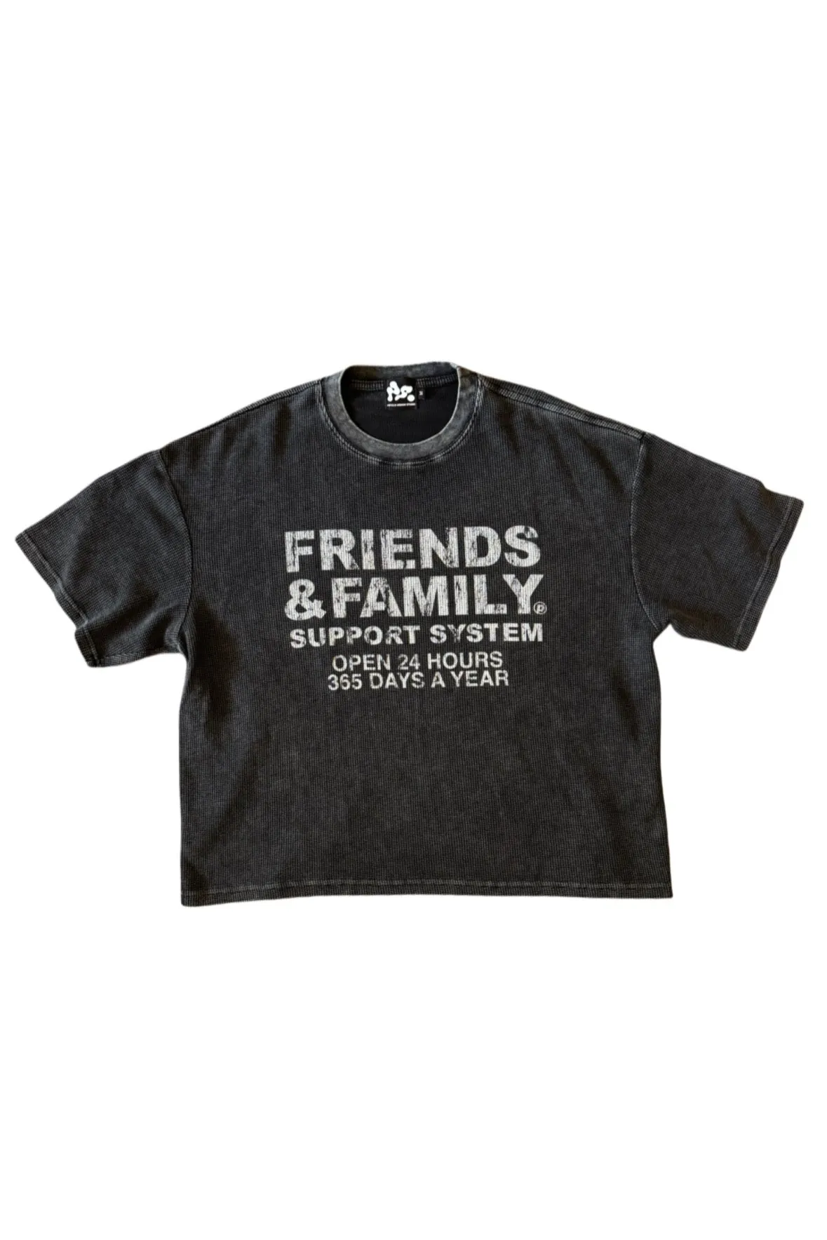 F&F Waffle Tee in Vintage Black sold by Petals and Peacocks product image thumbnail 2