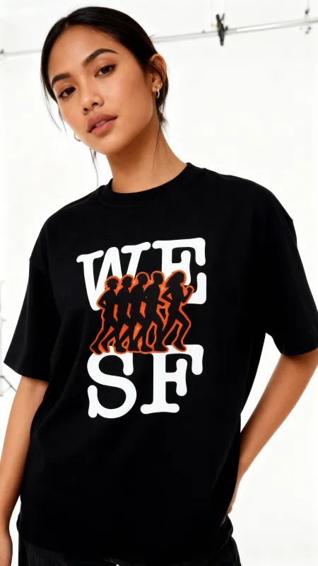SF Run Club Tee in Black sold by Petals and Peacocks