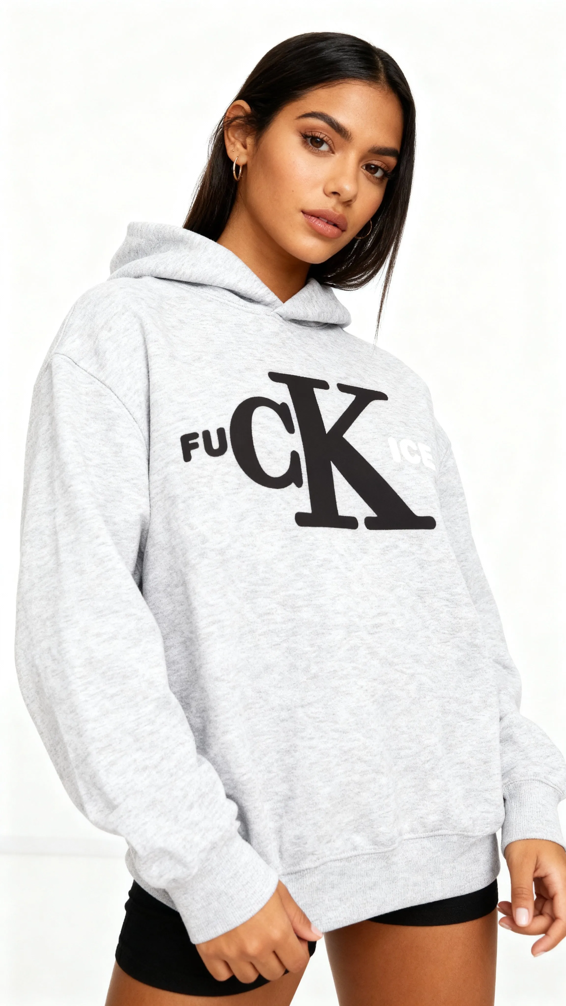 F*ck Ice Hoodie in Grey sold by Petals and Peacocks
