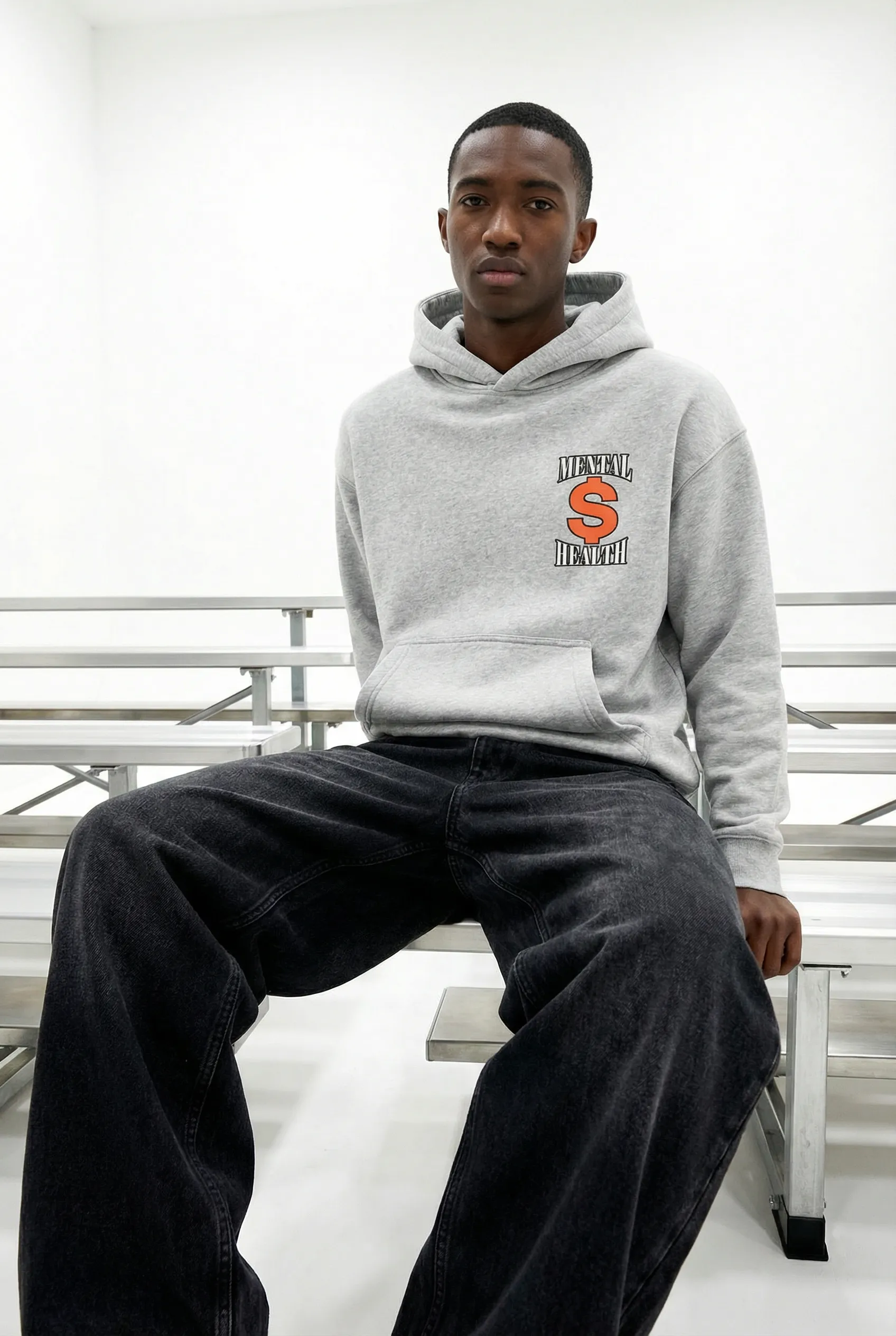 Mental Money Boxy Hoodie in Grey sold by Petals and Peacocks product image thumbnail 2