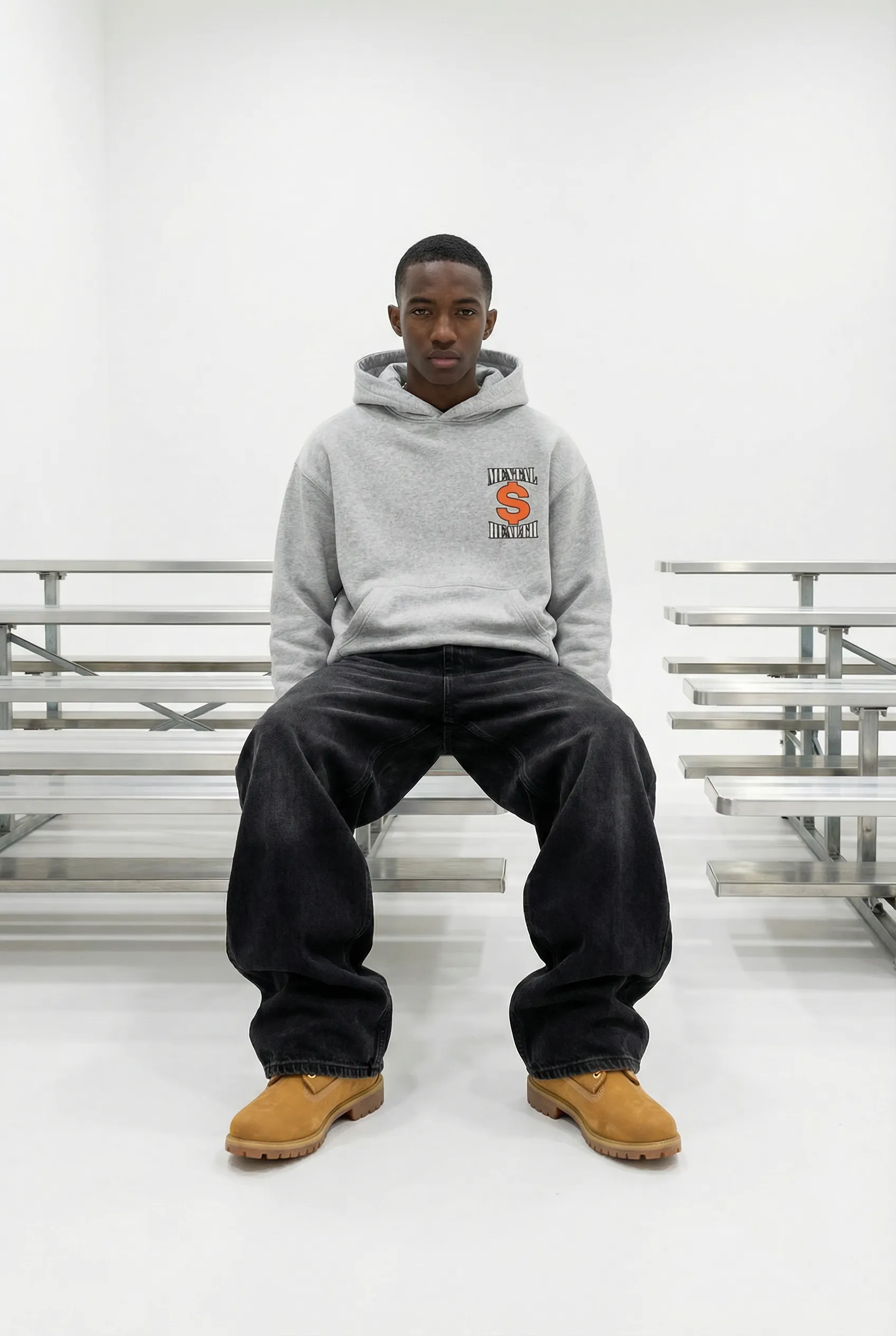 Mental Money Boxy Hoodie in Grey sold by Petals and Peacocks product image thumbnail 3