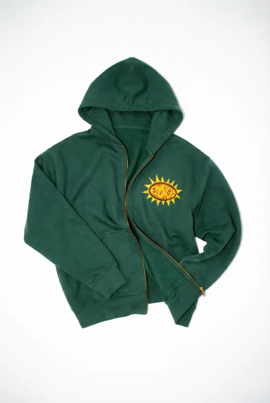 Energy Boxy Zip Hoodie in Green sold by Petals and Peacocks