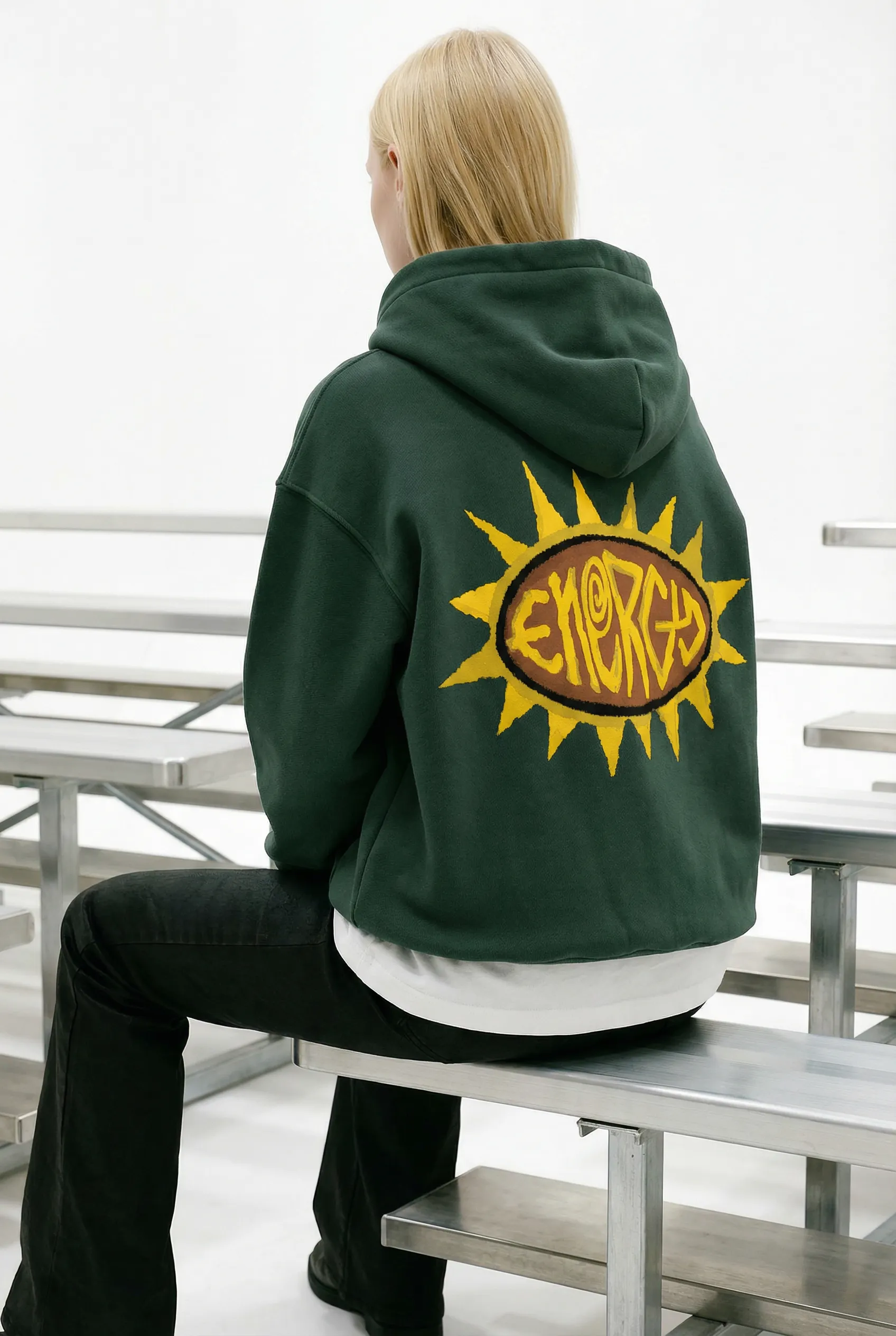 Energy Boxy Zip Hoodie in Green sold by Petals and Peacocks product image thumbnail 2
