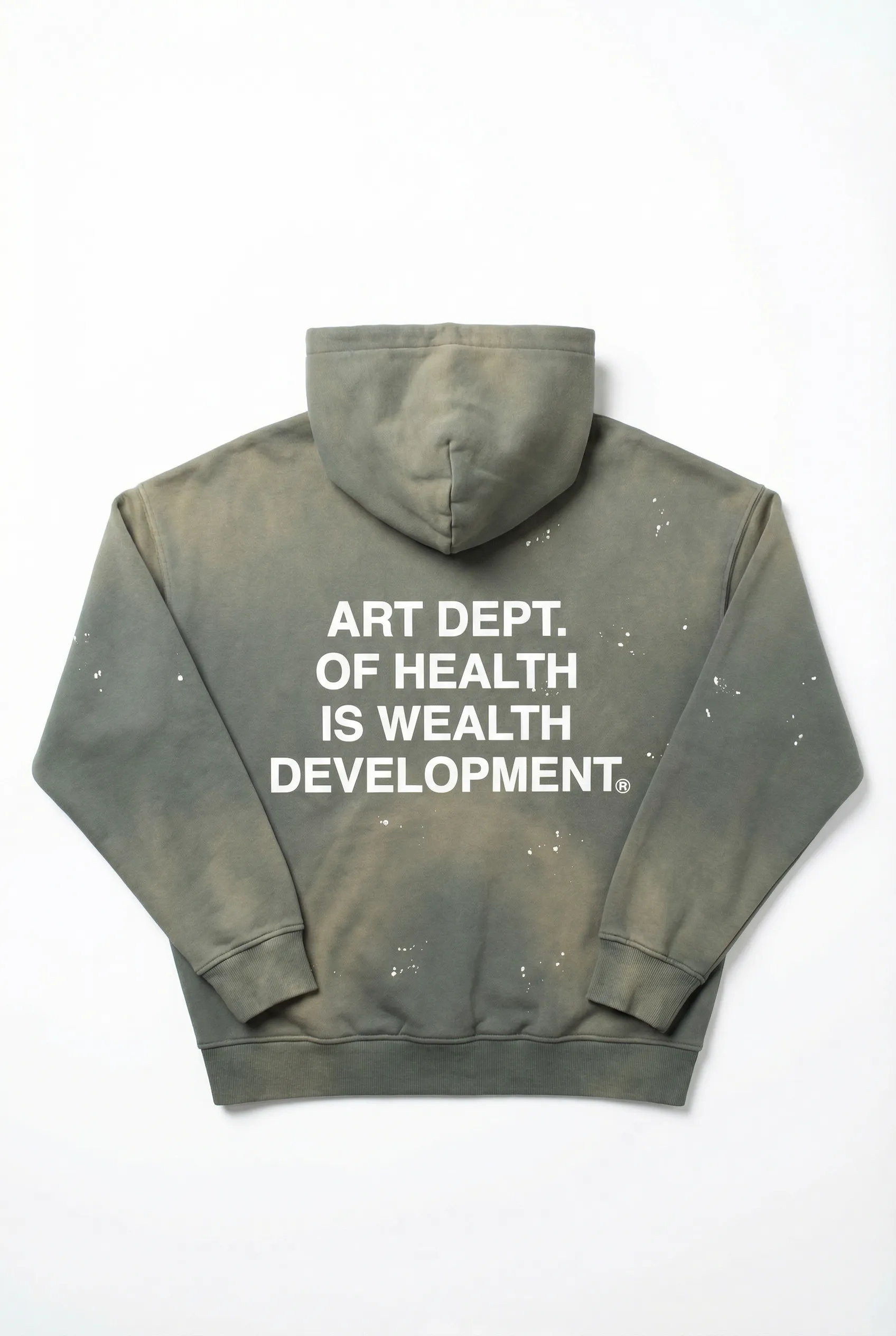 Health is Wealth Distressed Hoodie in Moon Grey sold by Petals and Peacocks product image thumbnail 5