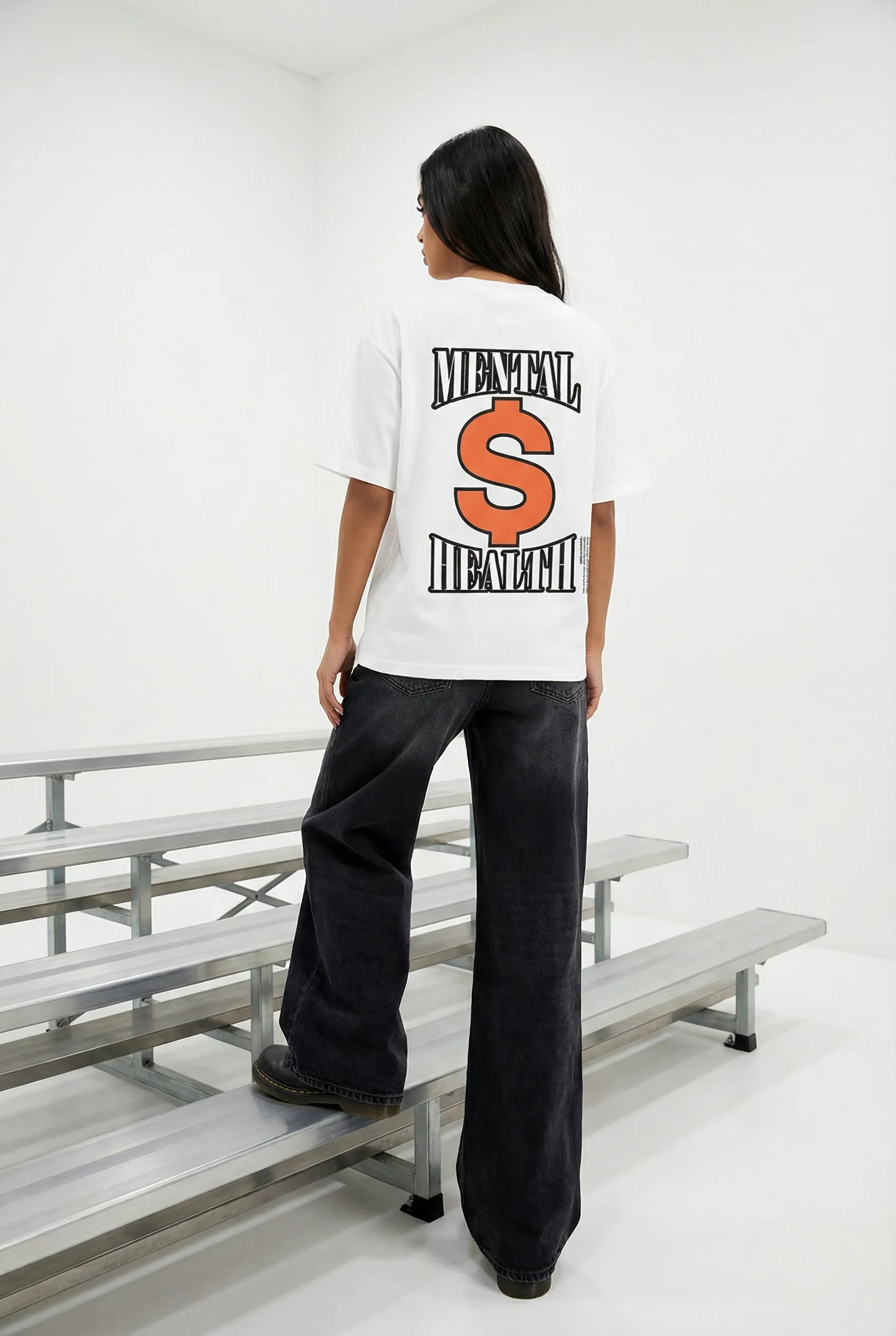 Mental Money Tee in White sold by Petals and Peacocks product image thumbnail 2
