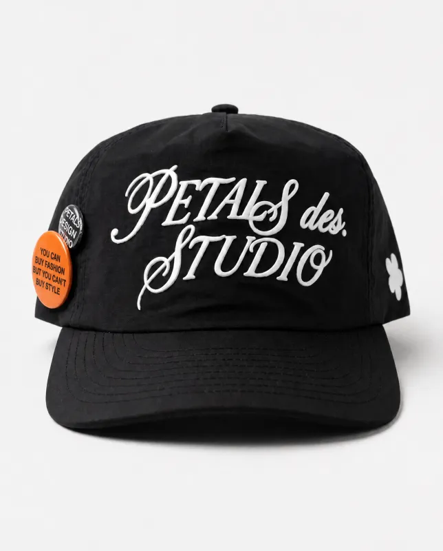 Studio Script Nylon Hat in Black made by Petals and Peacocks