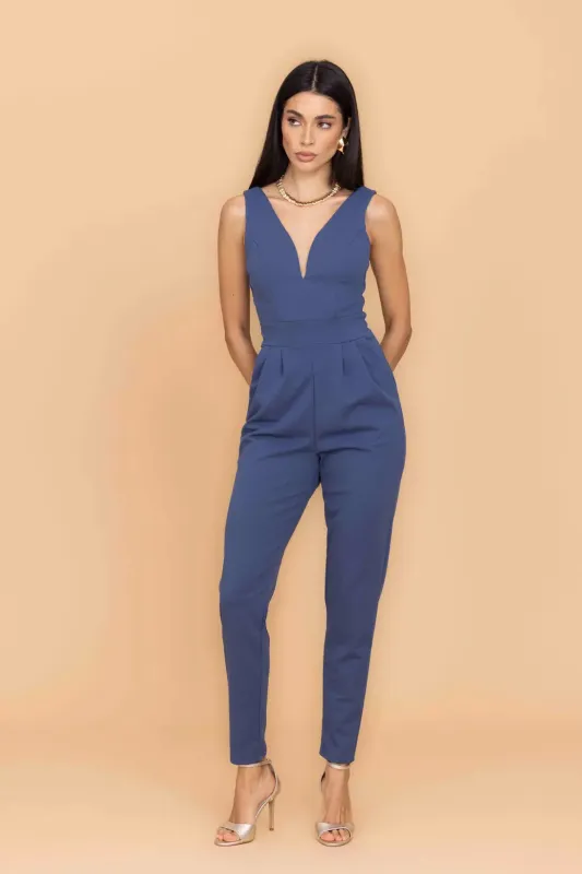 OLIVIA Indigo Blue Jumpsuit made by WalG