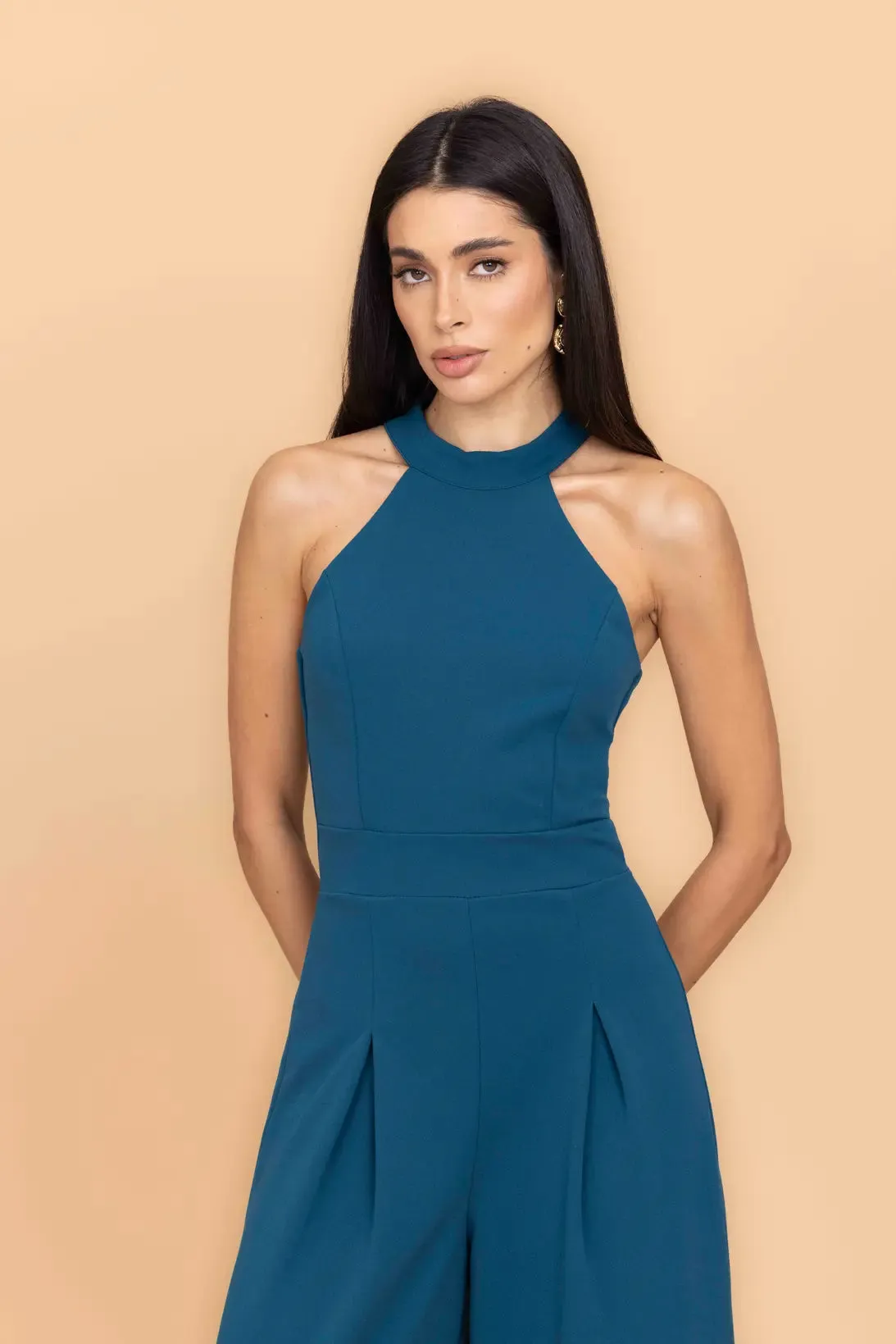 LEILA Dark Teal Jumpsuit sold by WalG