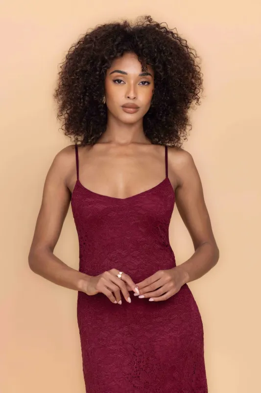SANDY Berry Wine Maxi Dress made by WalG