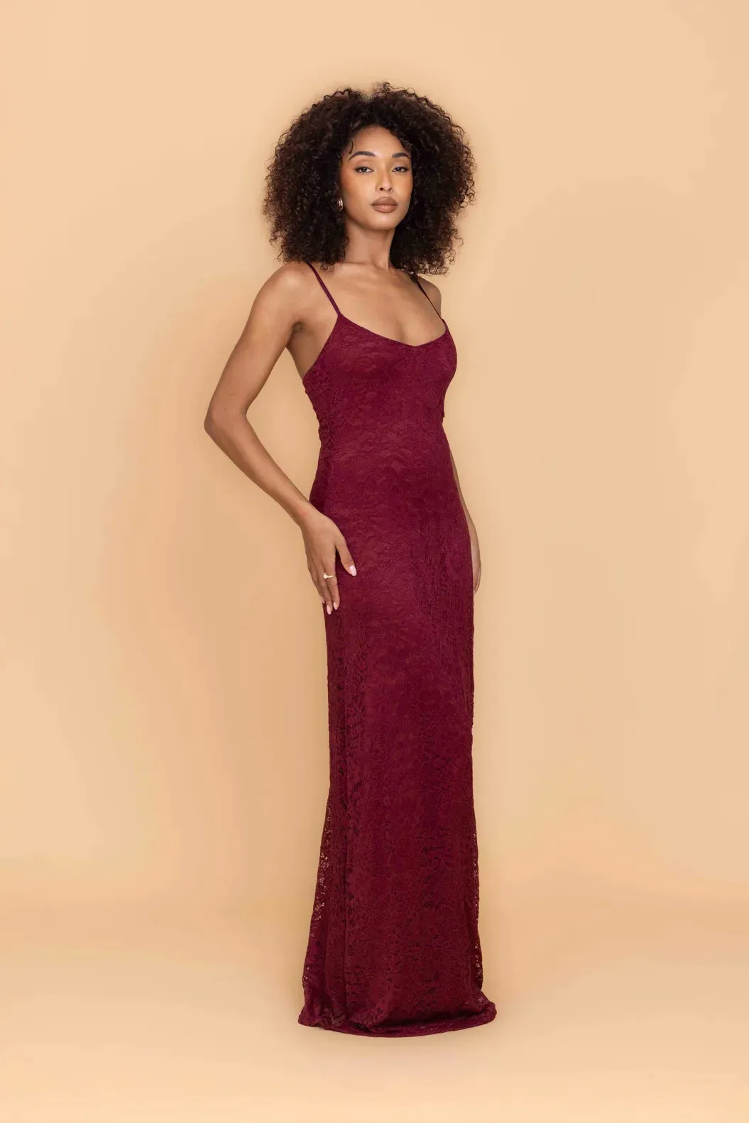 SANDY Berry Wine Maxi Dress sold by WalG product image thumbnail 2
