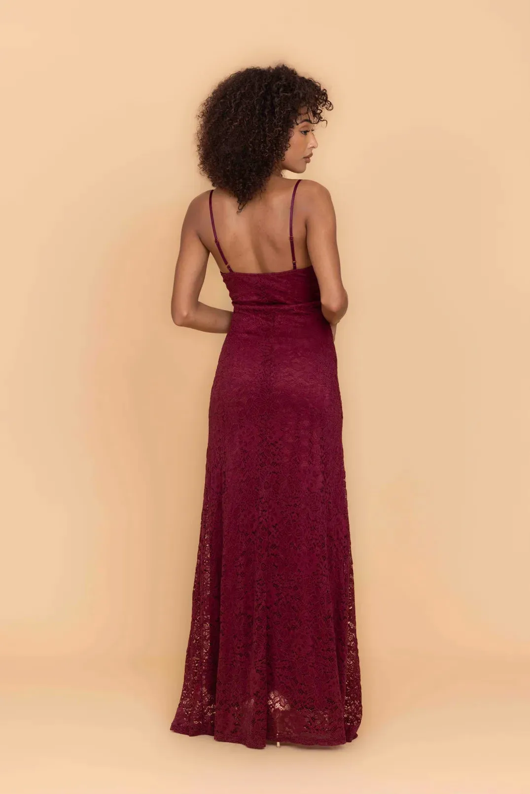 SANDY Berry Wine Maxi Dress sold by WalG product image thumbnail 3