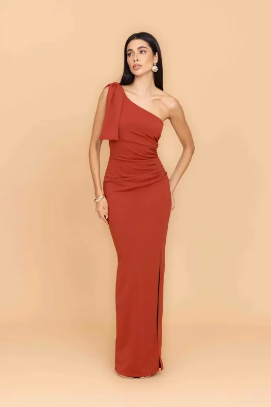 TALIA Burnt Orange Maxi Dress made by WalG