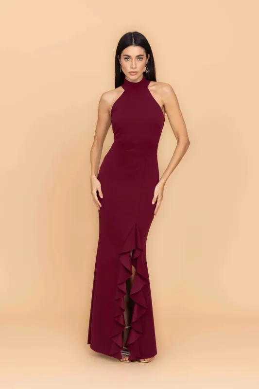 CLAUDINE Wine Maxi Dress made by WalG