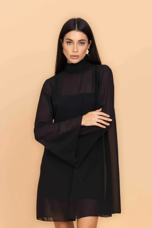 FELICITY Black Mini Dress made by WalG