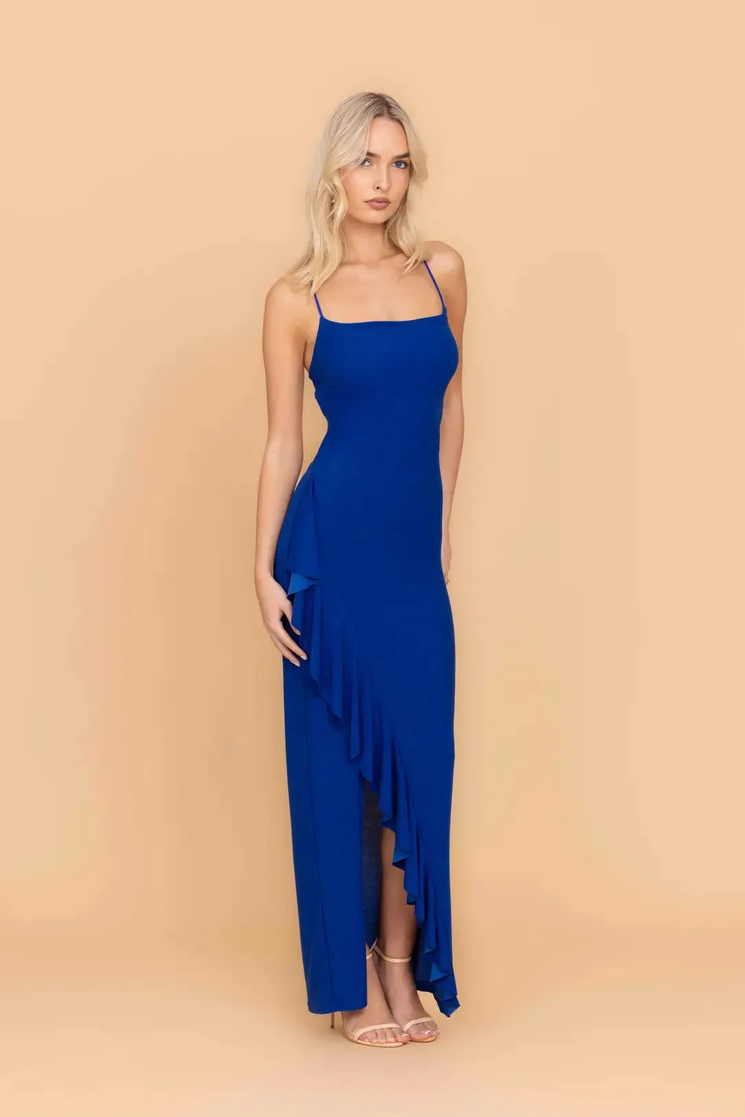 GRACE Electric Blue Glitter Maxi Dress sold by WalG product image thumbnail 3