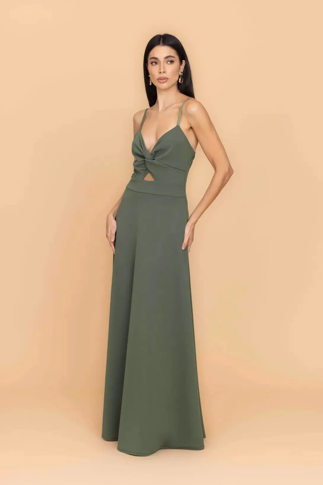 ANNIE Dark Khaki Maxi Dress sold by WalG product image thumbnail 2