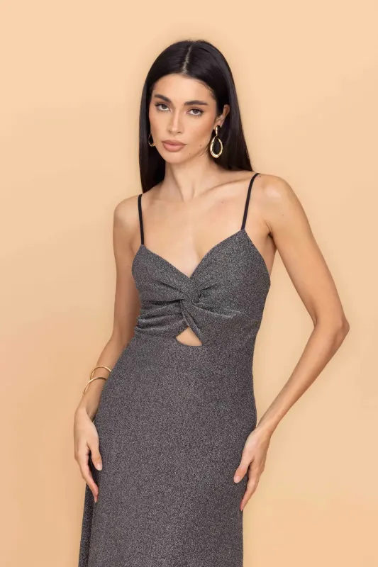AMELIA Silver Maxi Dress made by WalG