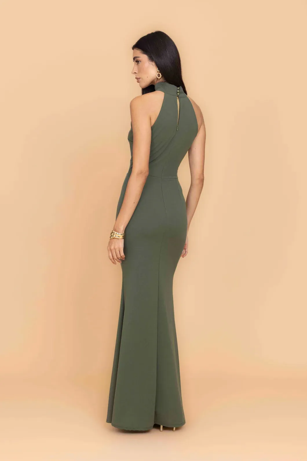 MARILYN Dark Khaki Maxi Dress sold by WalG product image thumbnail 4