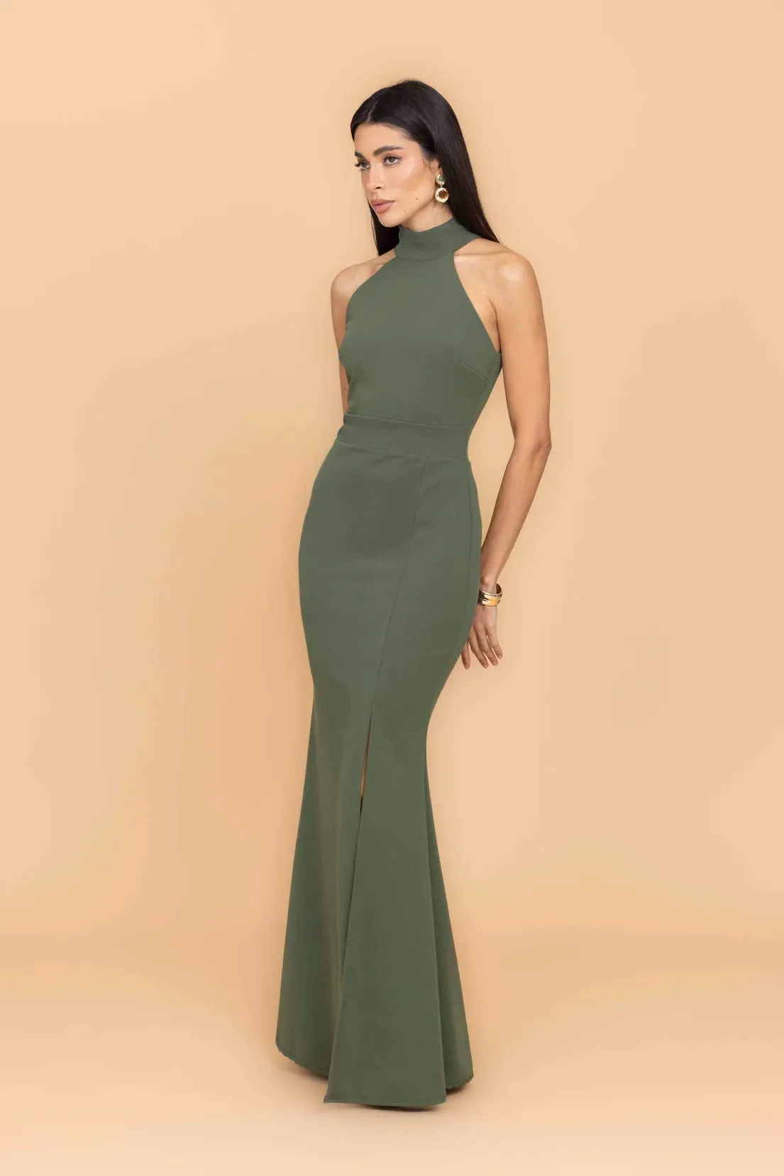 MARILYN Dark Khaki Maxi Dress sold by WalG product image thumbnail 2