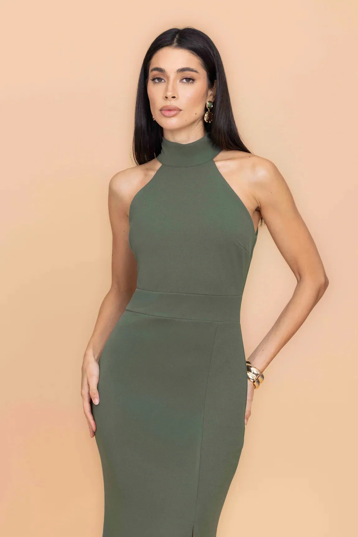 MARILYN Dark Khaki Maxi Dress sold by WalG product image thumbnail 3