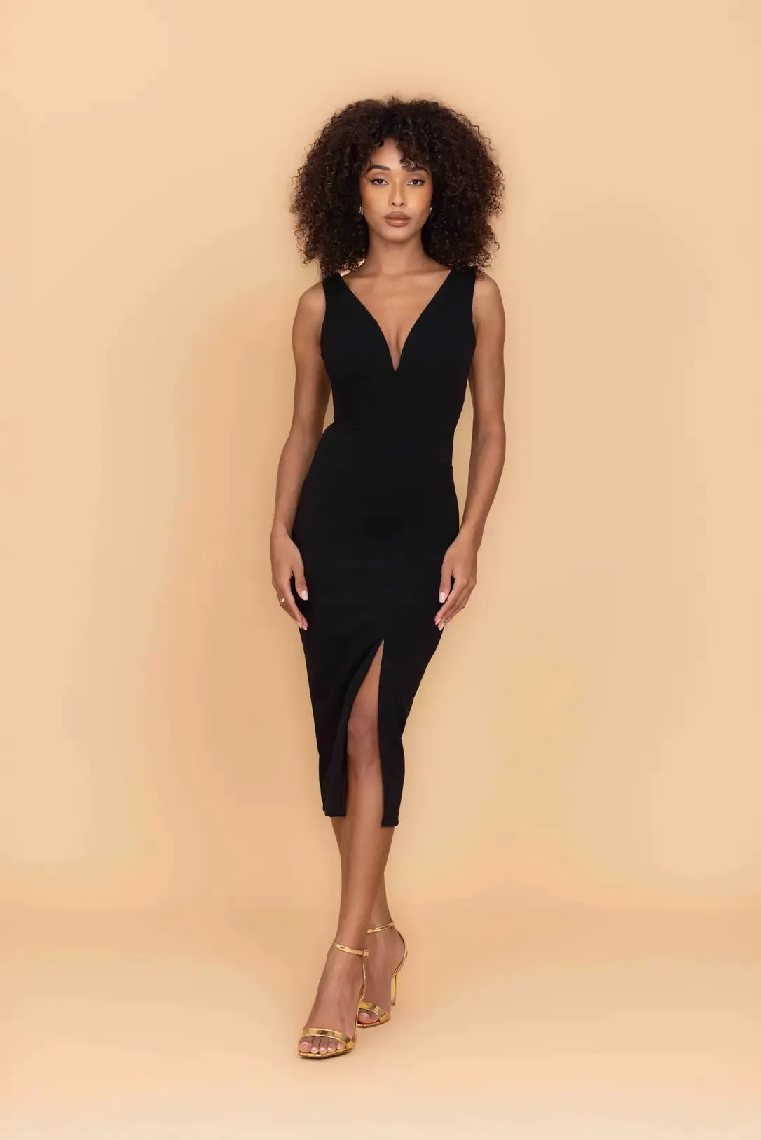 ELOISE Black Midi Dress sold by WalG