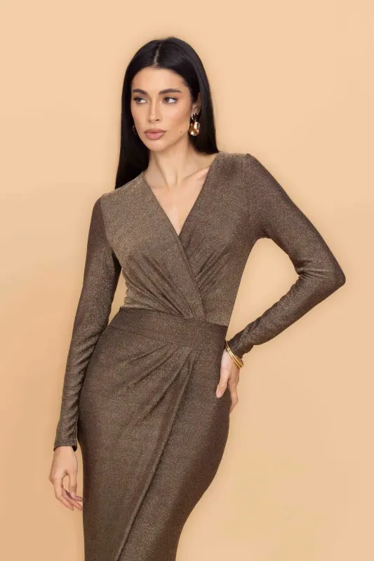 LOLA Gold Maxi Dress made by WalG