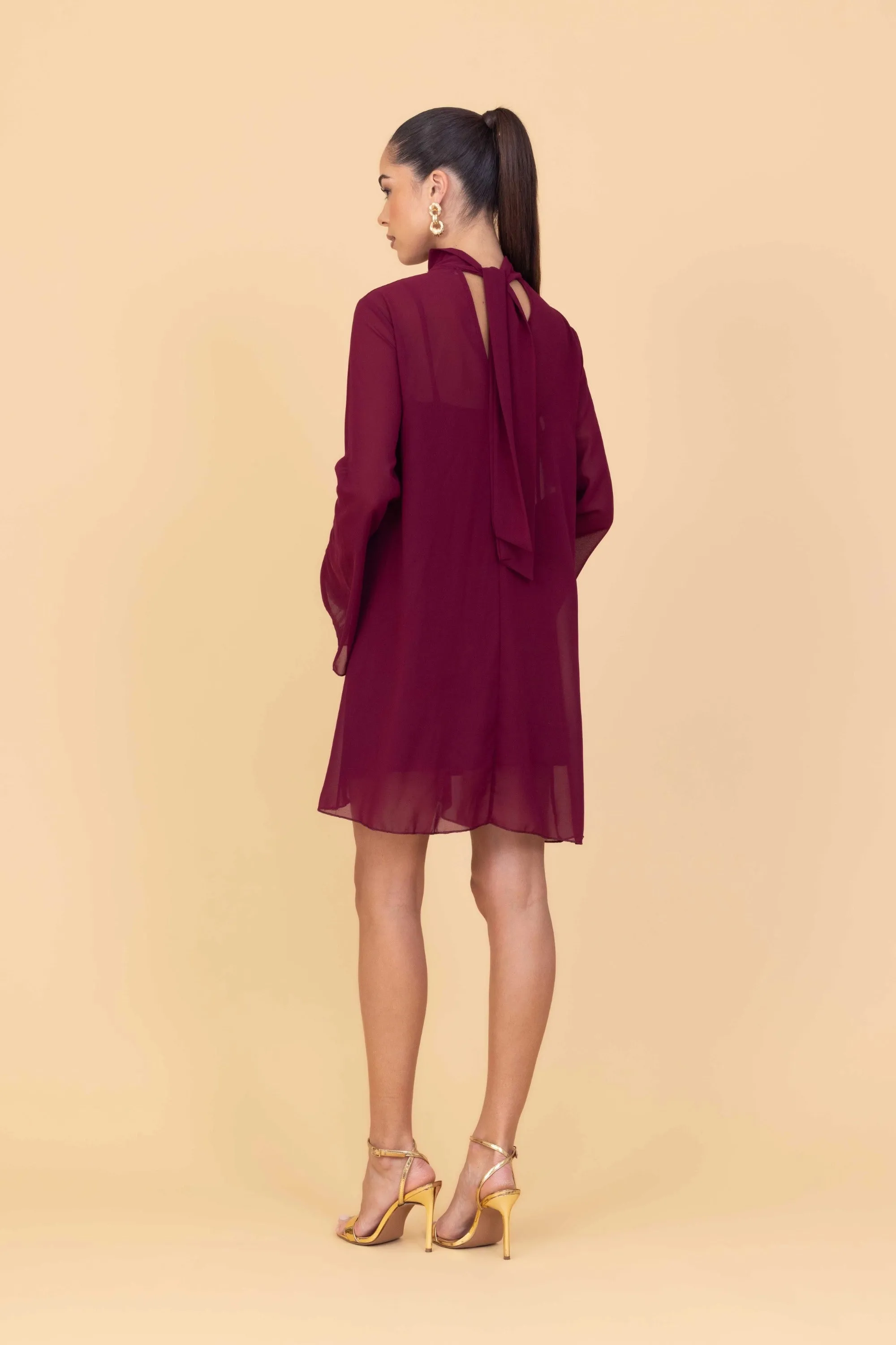 FELICITY Wine Mini Dress sold by WalG product image thumbnail 2