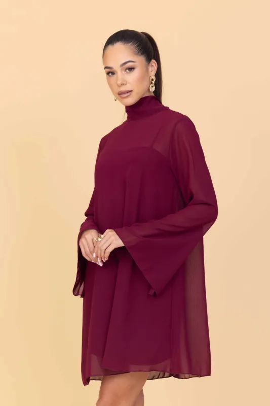 FELICITY Wine Mini Dress made by WalG