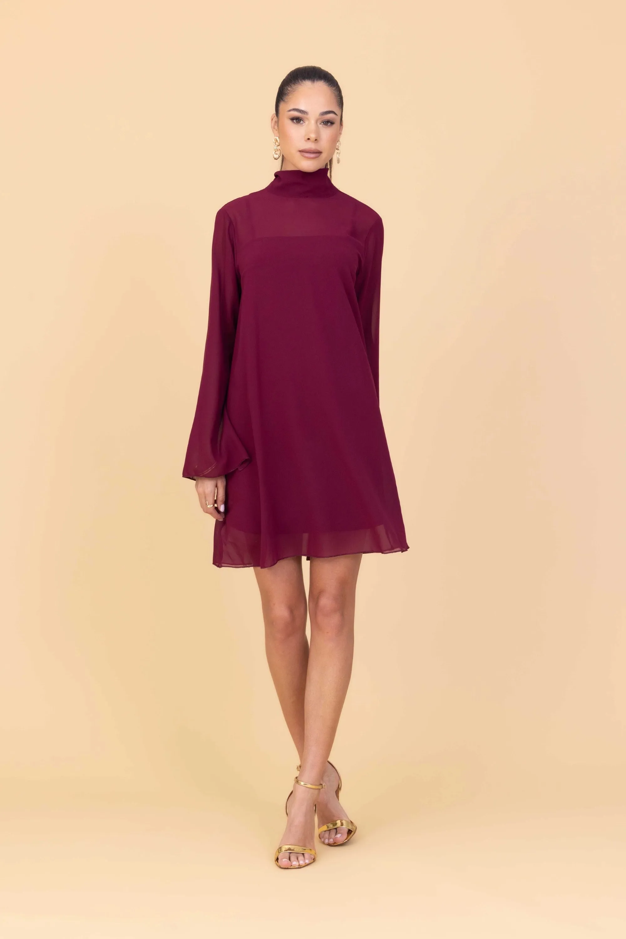 FELICITY Wine Mini Dress sold by WalG product image thumbnail 3