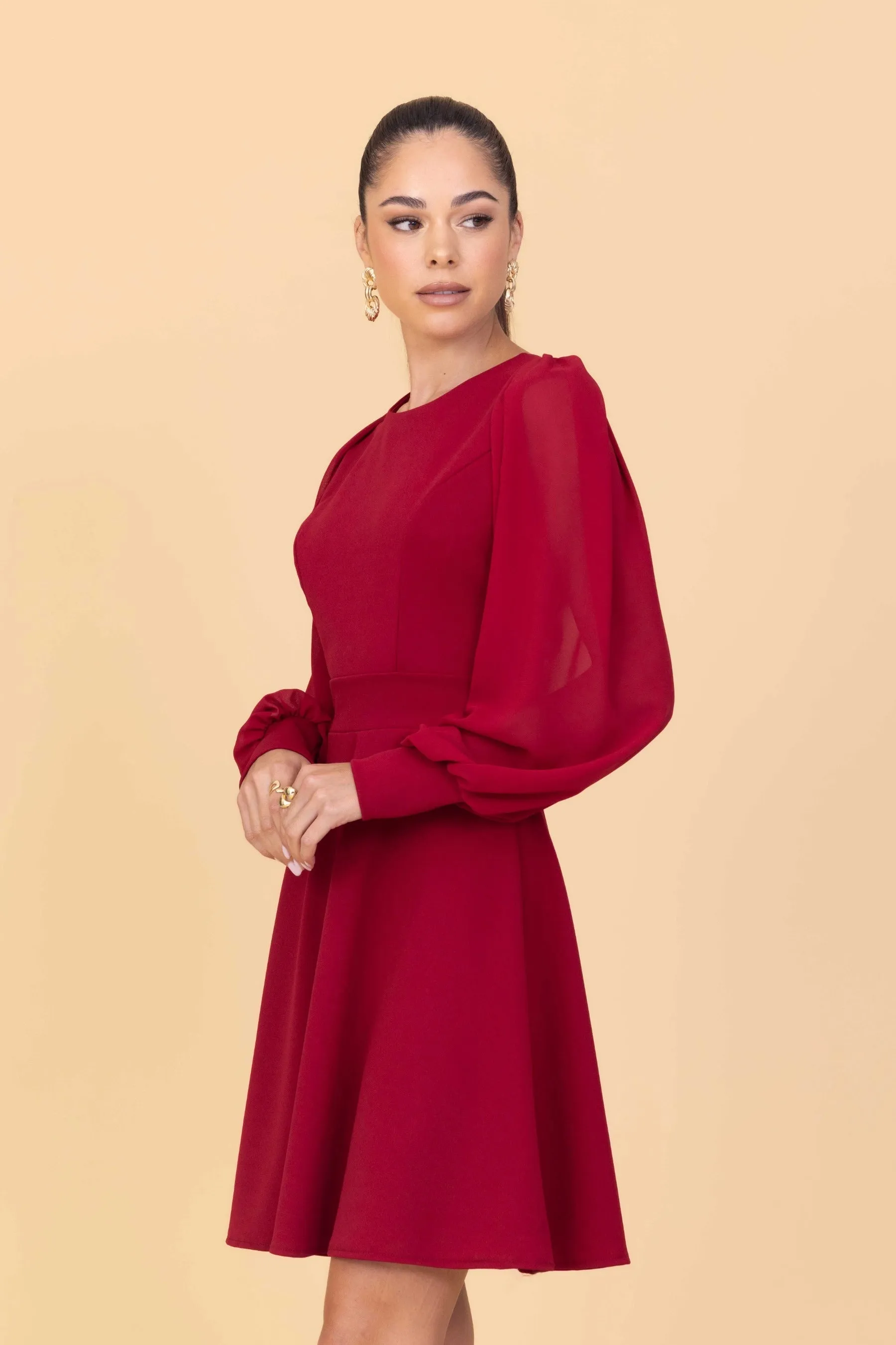 KAT Cherry Red Mini Dress sold by WalG product image thumbnail 4