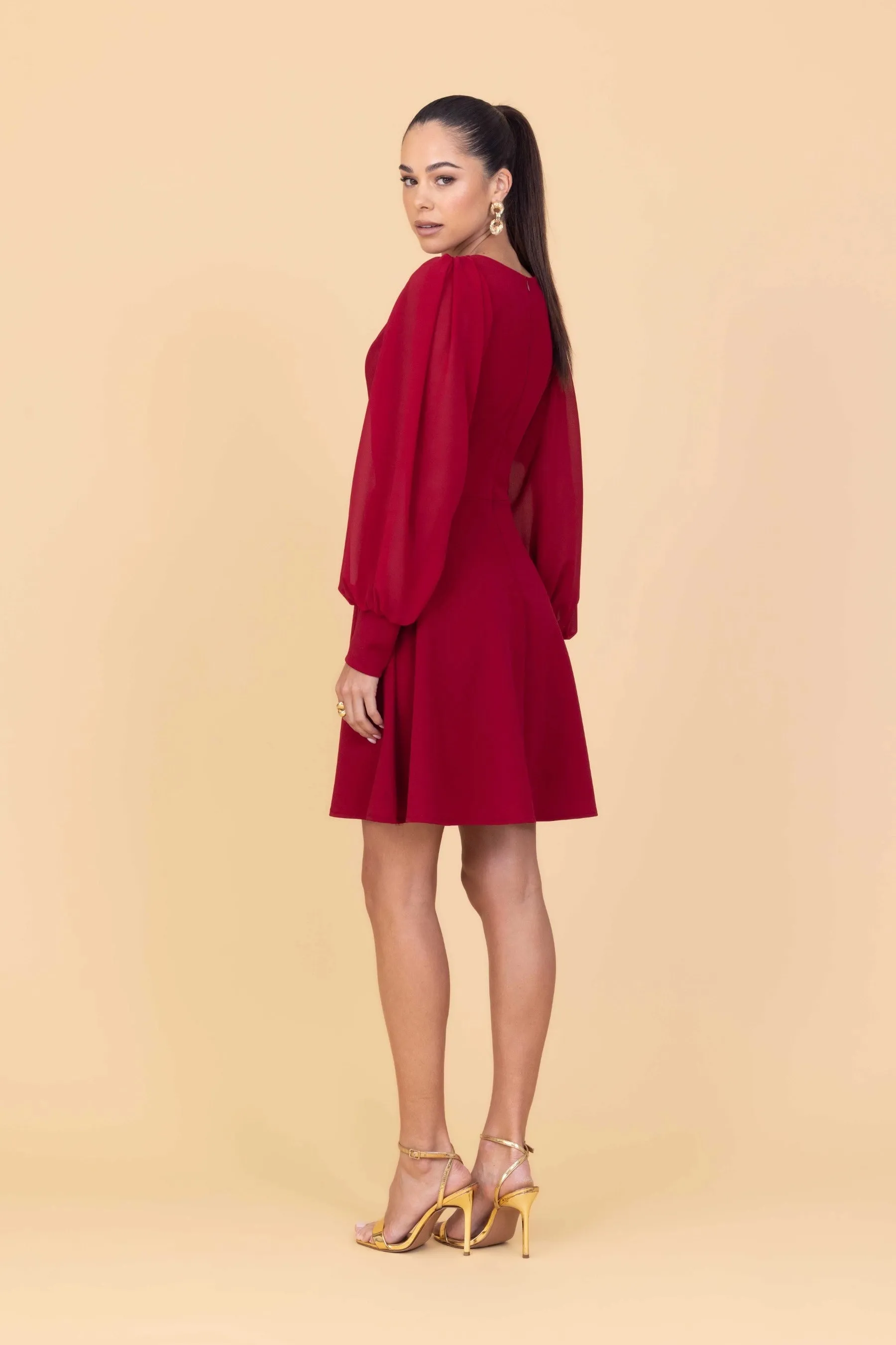 KAT Cherry Red Mini Dress sold by WalG product image thumbnail 3