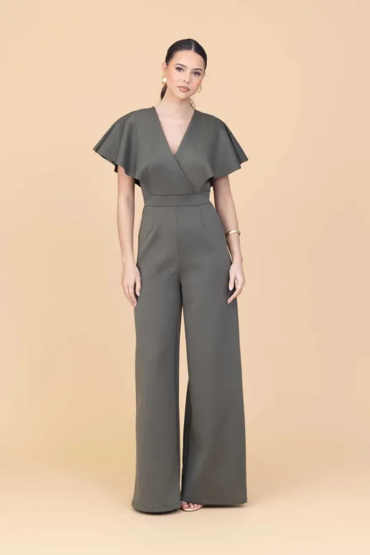 BETTY Dark Khaki Jumpsuit Tall made by WalG