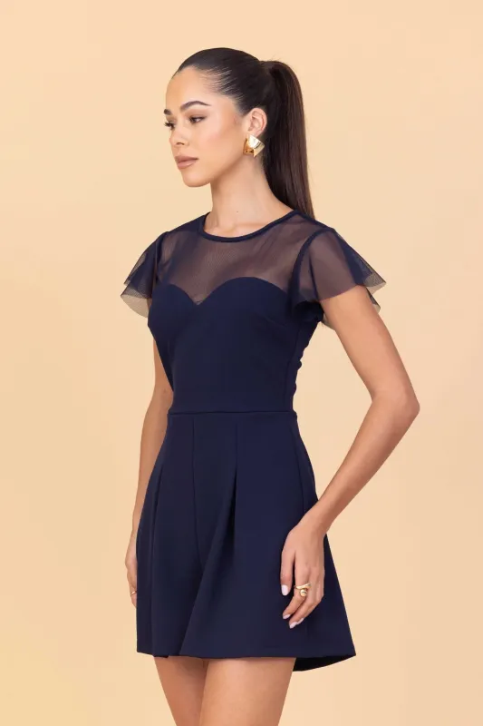 BERNICE Navy Playsuit made by WalG