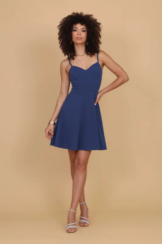 HALLIE Indigo Blue Skater Dress made by WalG