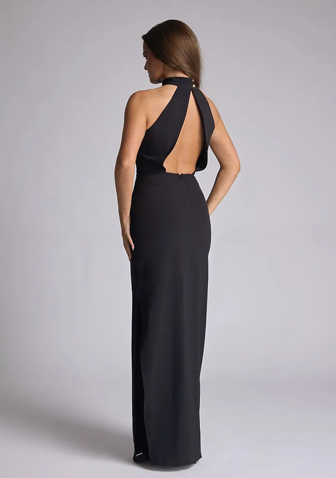 Vesper Kennedy high neck maxi dress with open back in black sold by Vesper product image thumbnail 3