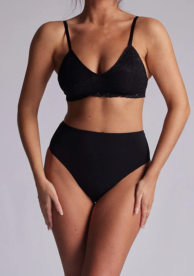 Luxe Midnight Lace Overlay Bra sold by Vesper