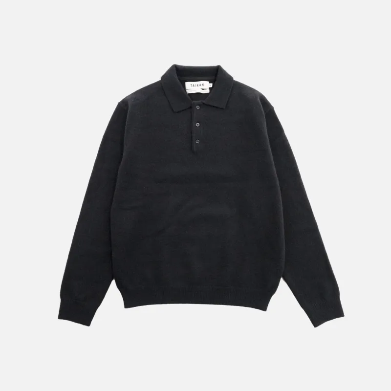 MARLE LS POLO SWEATER BLACK sold by Hobbyism