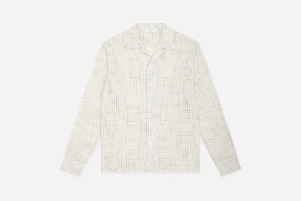 LOOP COLLAR SHIRT - NATURAL CROSSHATCH sold by Hobbyism