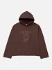 SCRIPT EMBROIDERED HOODIE BROWN sold by Hobbyism