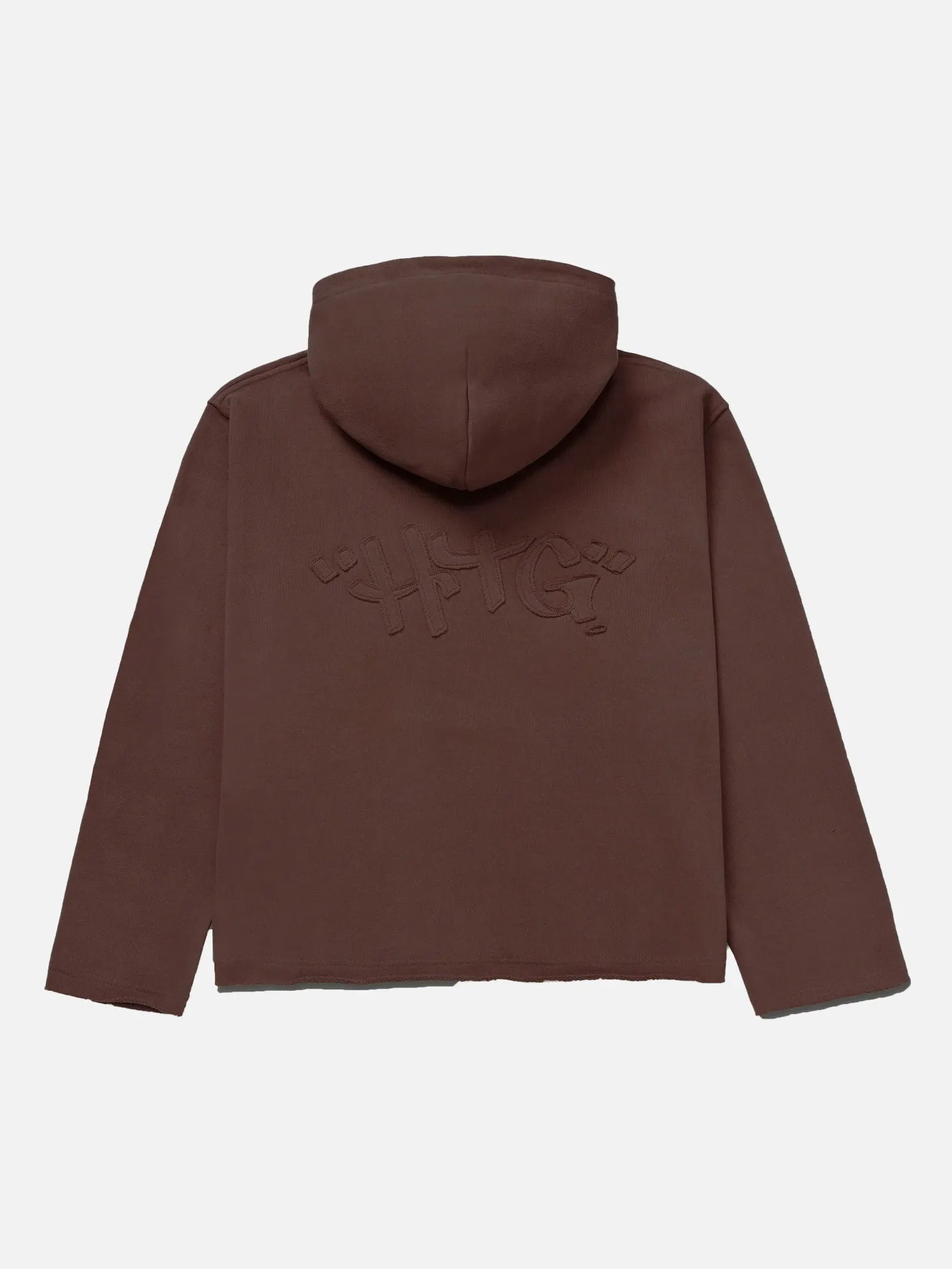 SCRIPT EMBROIDERED HOODIE BROWN sold by Hobbyism product image thumbnail 2