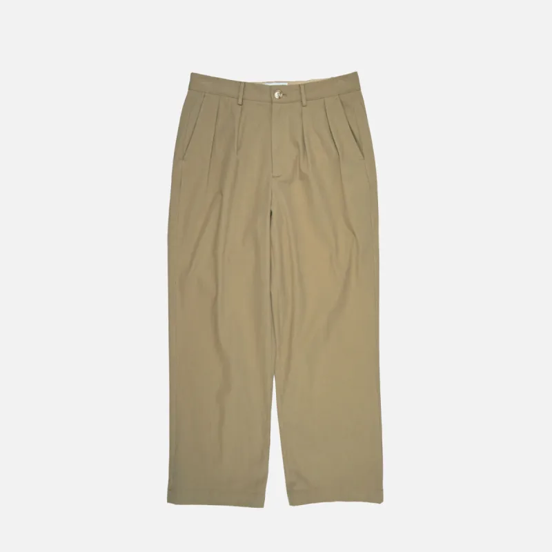 DOUBLE PLEATED TROUSER KHAKI sold by Hobbyism