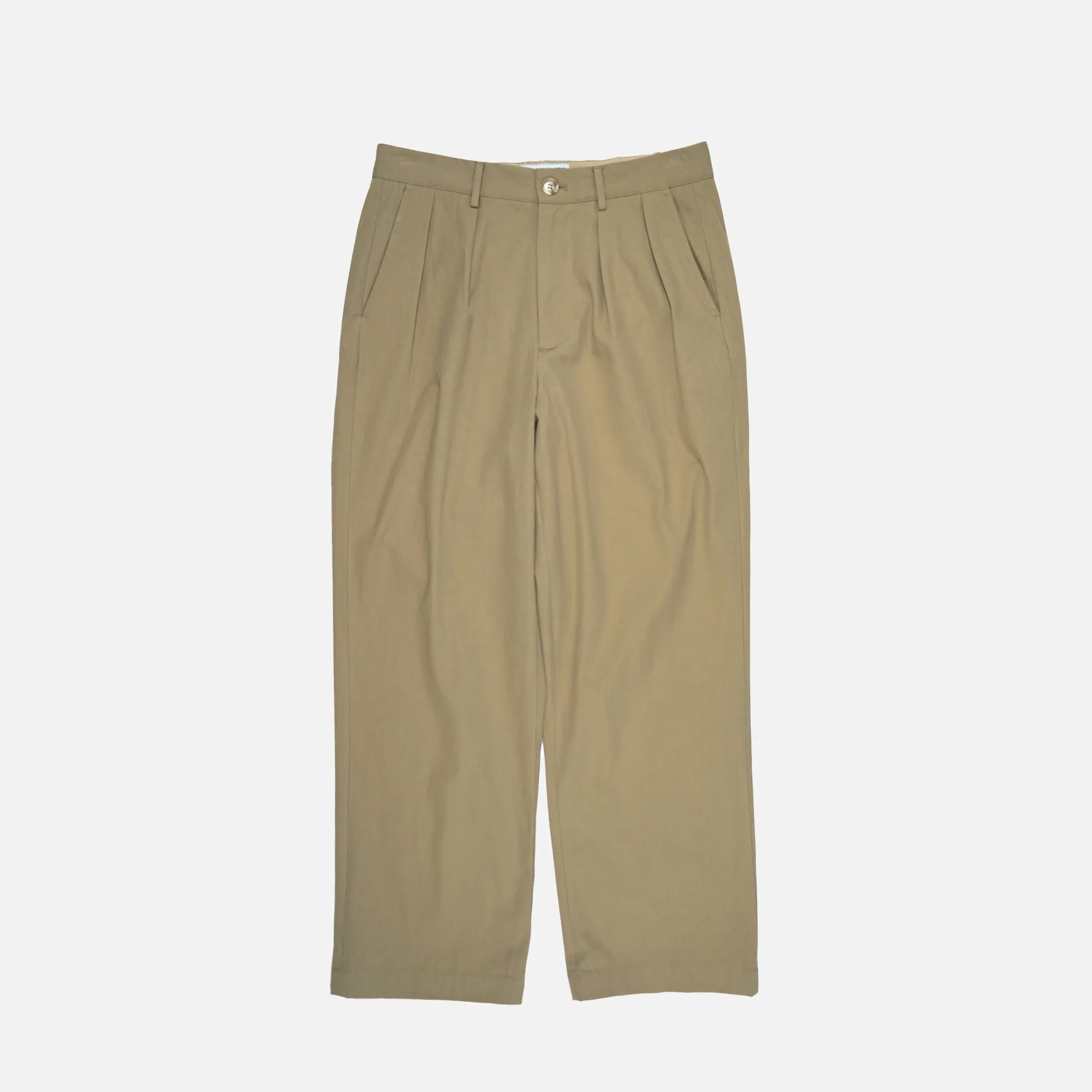 DOUBLE PLEATED TROUSER KHAKI sold by Hobbyism