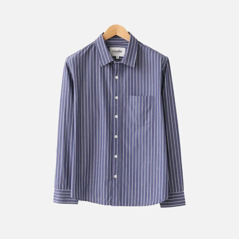 TWIN STRIPE LS SHIRT BLUE made by Corridor