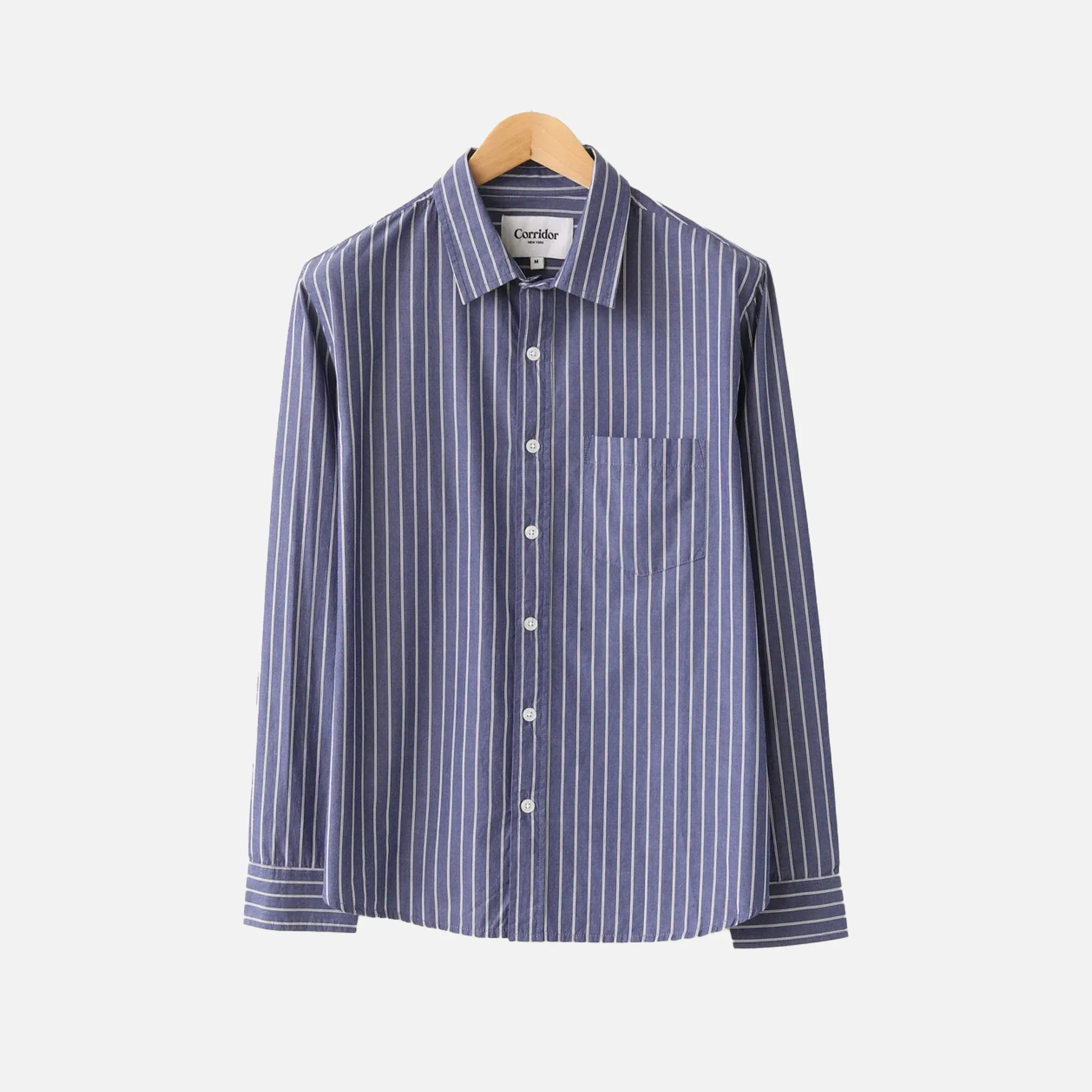TWIN STRIPE LS SHIRT BLUE sold by Hobbyism