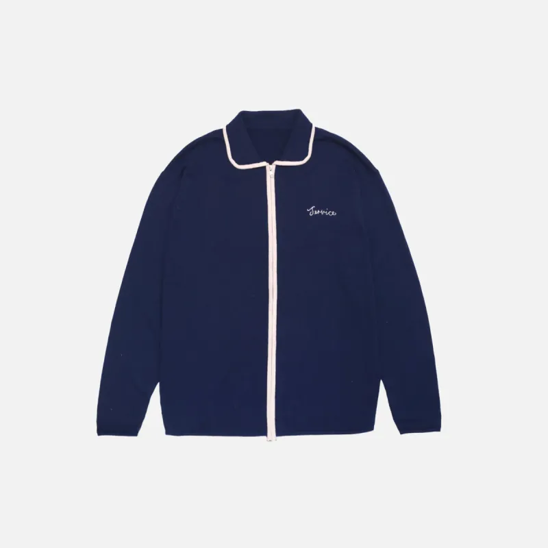 LS KNITTED SCRIPT SHIRT NAVY sold by Hobbyism
